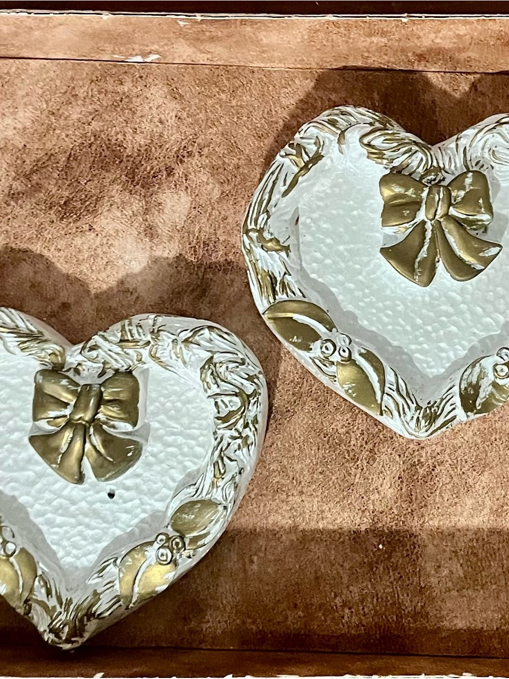 Vintage Miller Studio Chalkware Heart Plaques New In Box